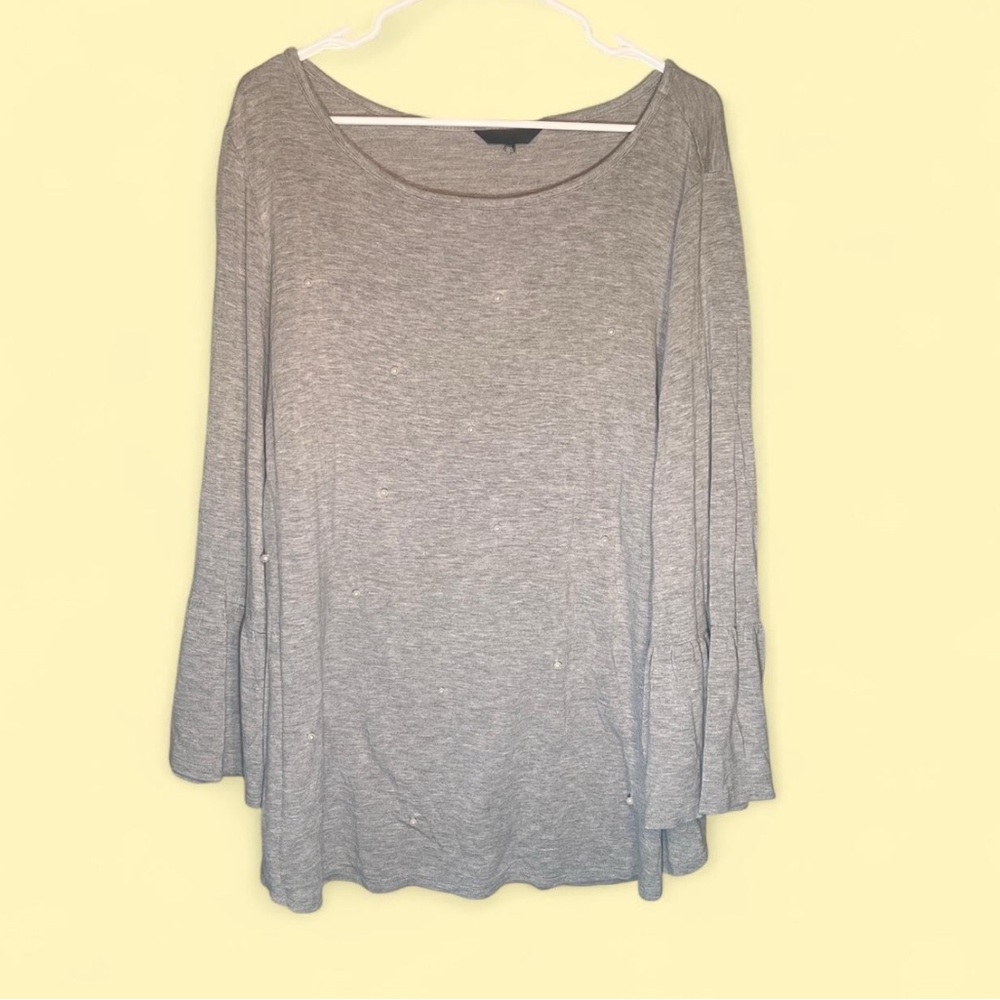 Gray Women's Top with Pearls